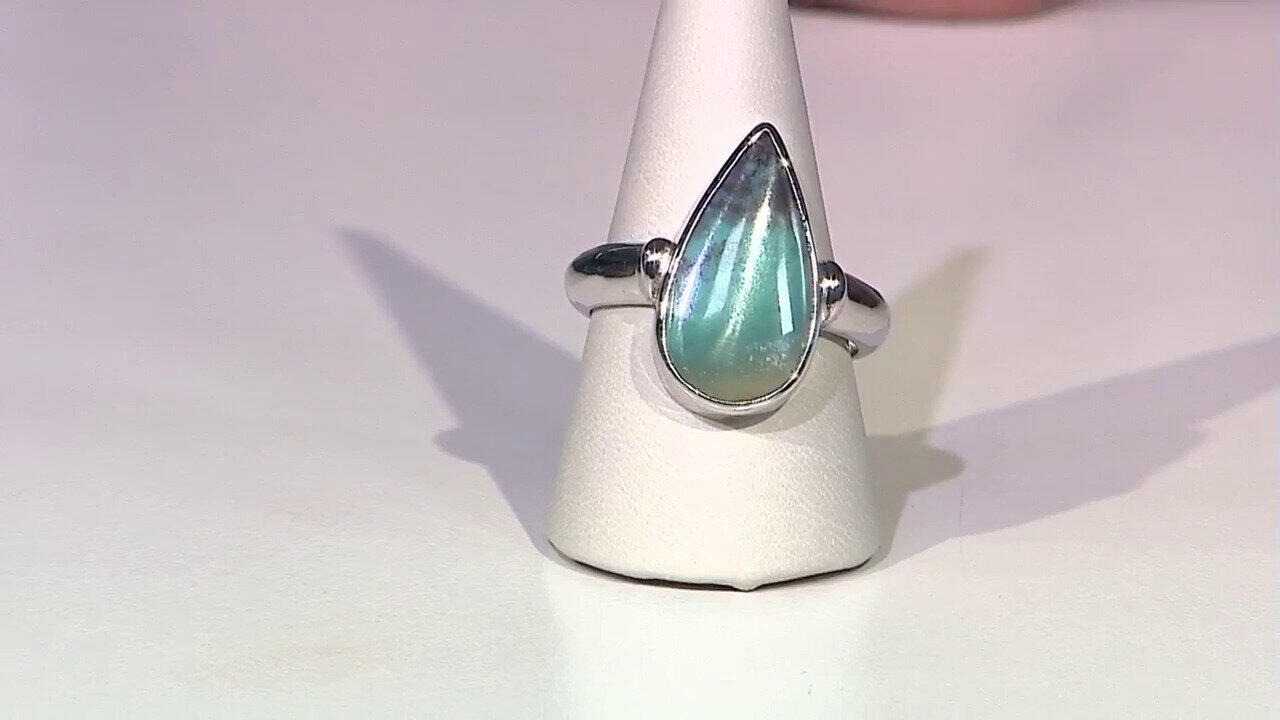 Video Bague en argent et bois opalisé