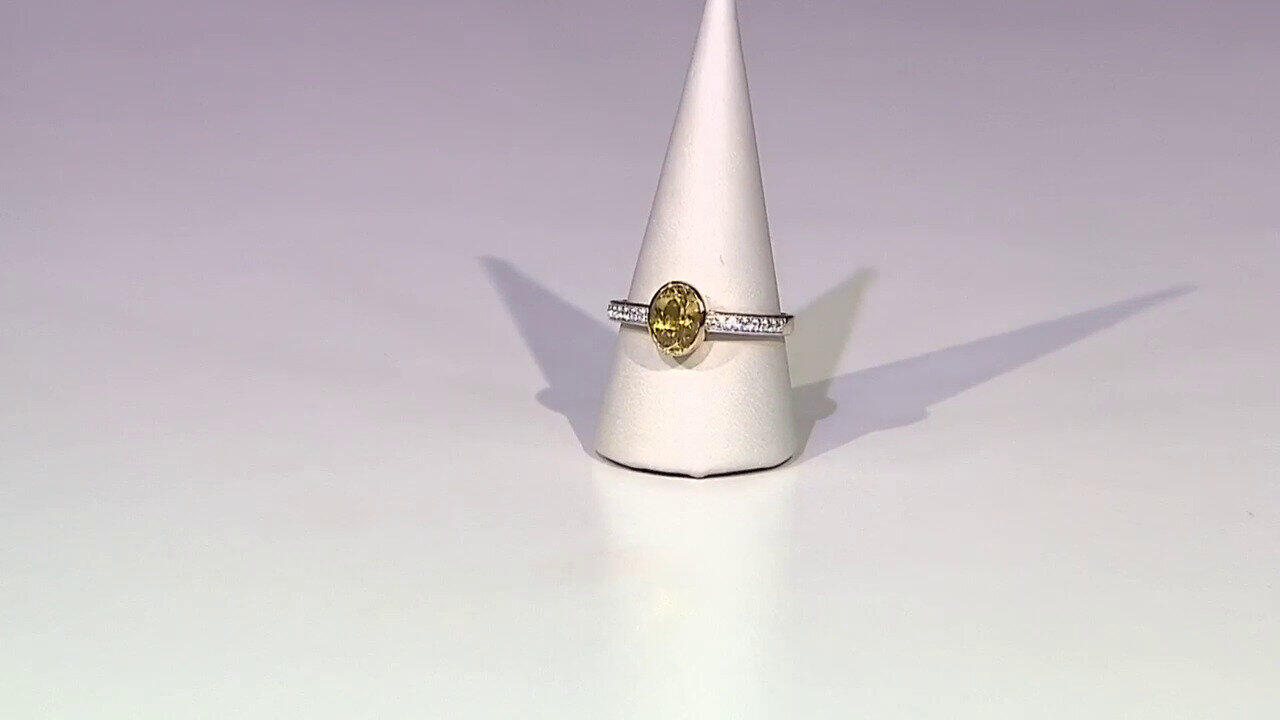 Video Golden Apatite Silver Ring
