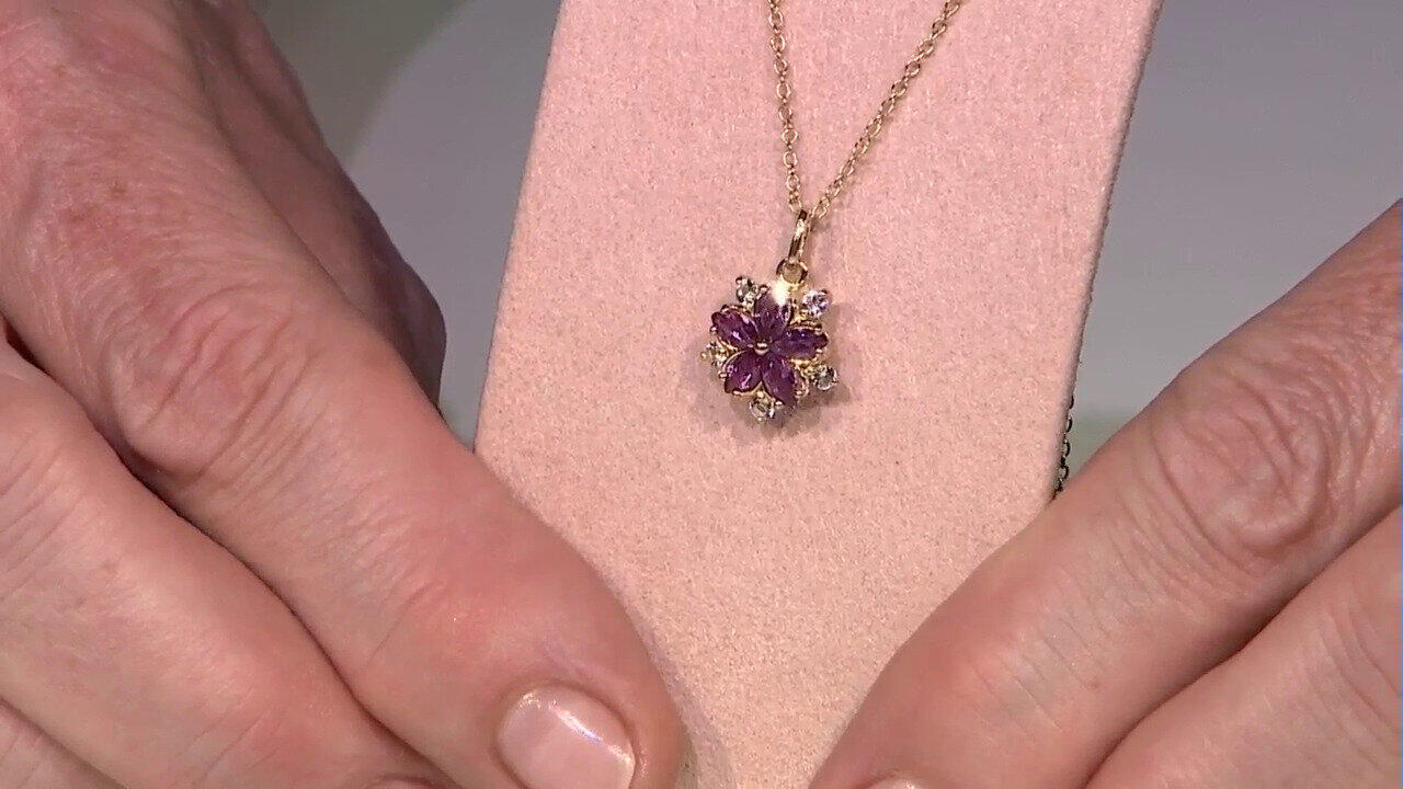 Video Collana in argento con Rodolite