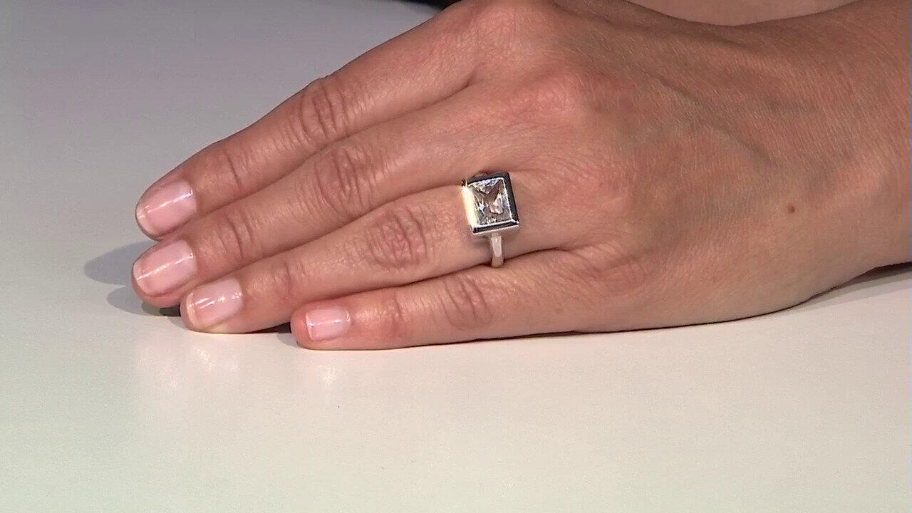 Video Anello in argento con Topazio Bianco