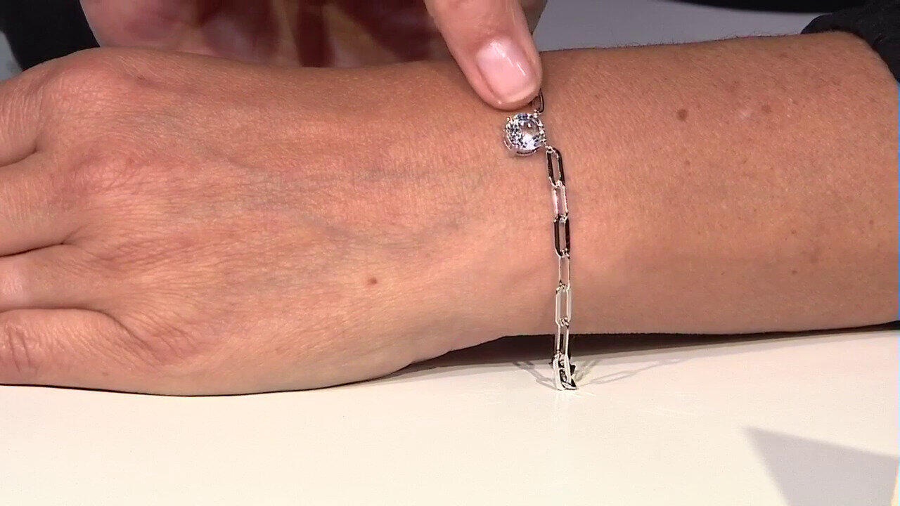Video Weißer Topas-Silberarmband