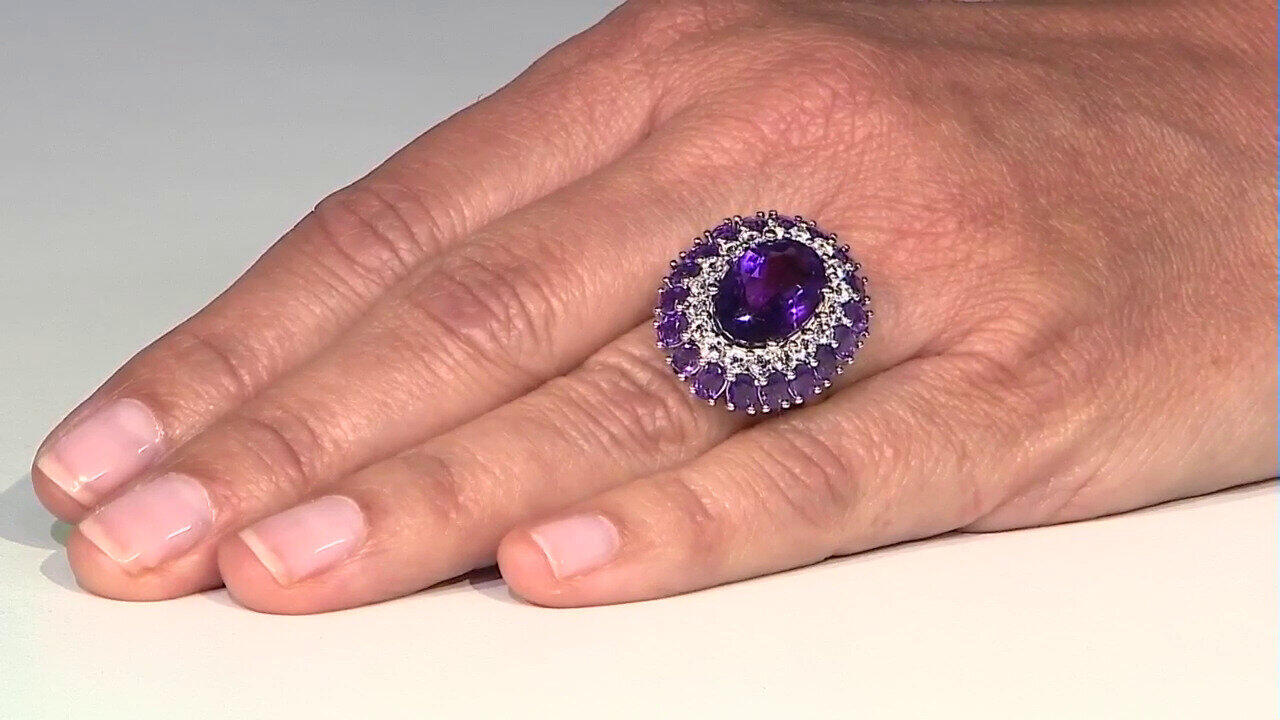 Video Anello in argento con Ametista Zambiana