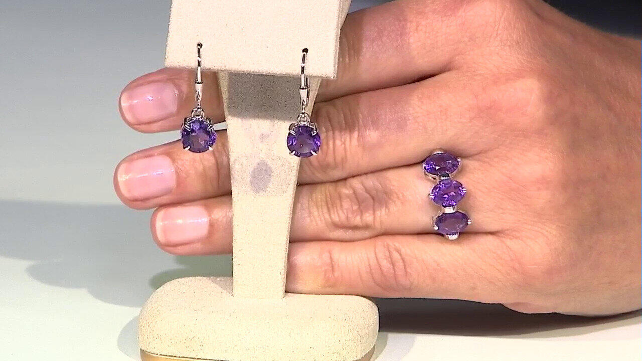 Video Sambia-Amethyst-Silberohrringe