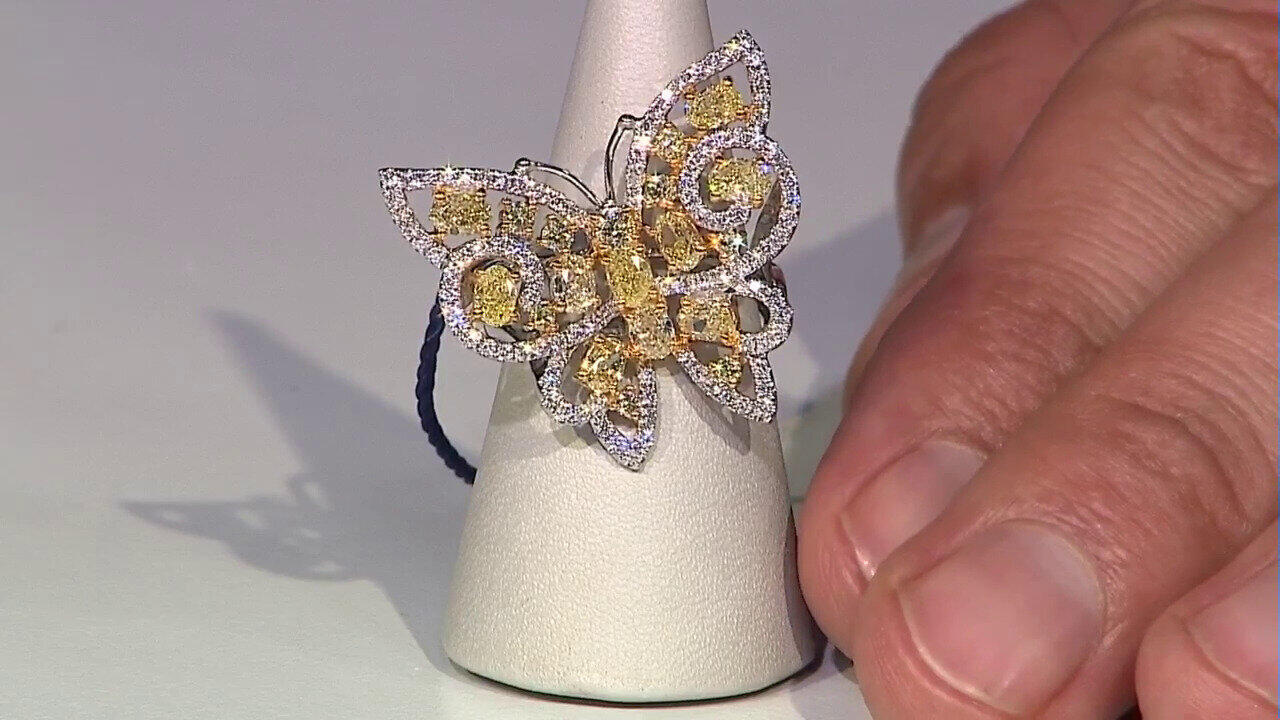 Video Anello in oro con Diamante Giallo SI2 (CIRARI)