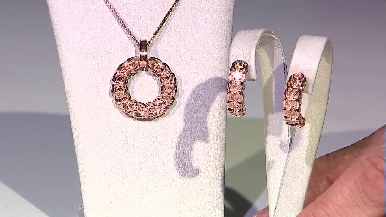 Video Orecchini in oro con Diamante Rose de France SI1 di Argyle (Annette)
