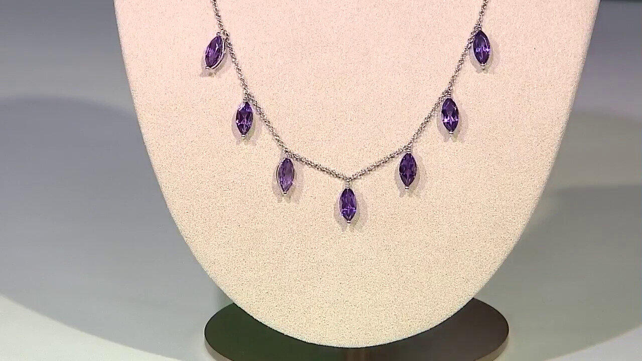 Video Collar en plata con Amatista de Zambia (de Melo)