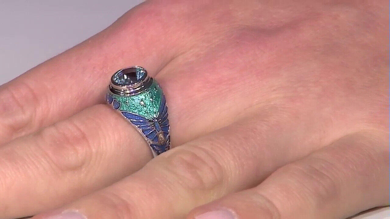 Video Anillo en plata con Topacio azul cielo (Adela Silber)
