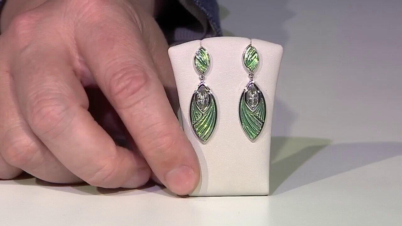 Video Pendientes en plata con Amatista verde (Adela Silber)