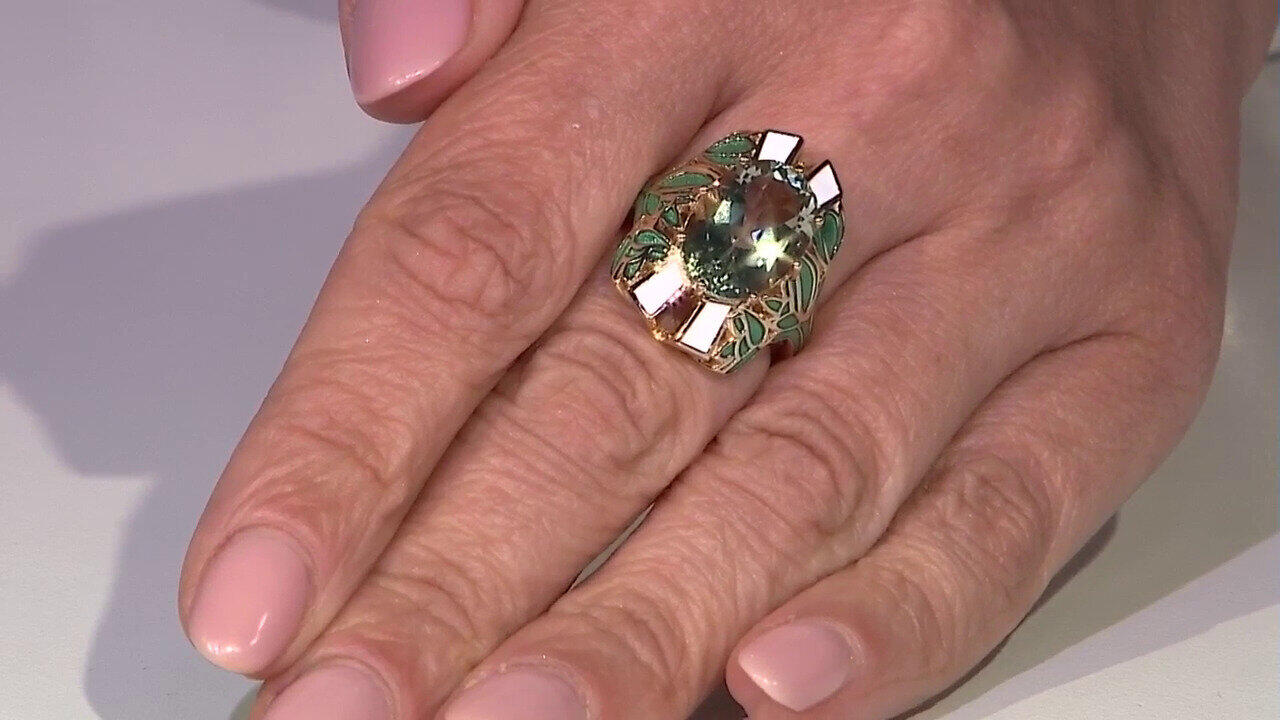Video Bague en argent et Améthyste verte (Adela Silber)