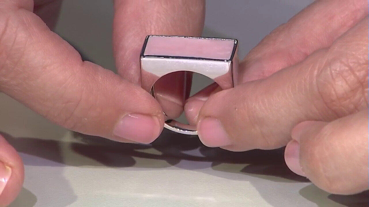 Video Pink Opal Silver Ring (de Melo)