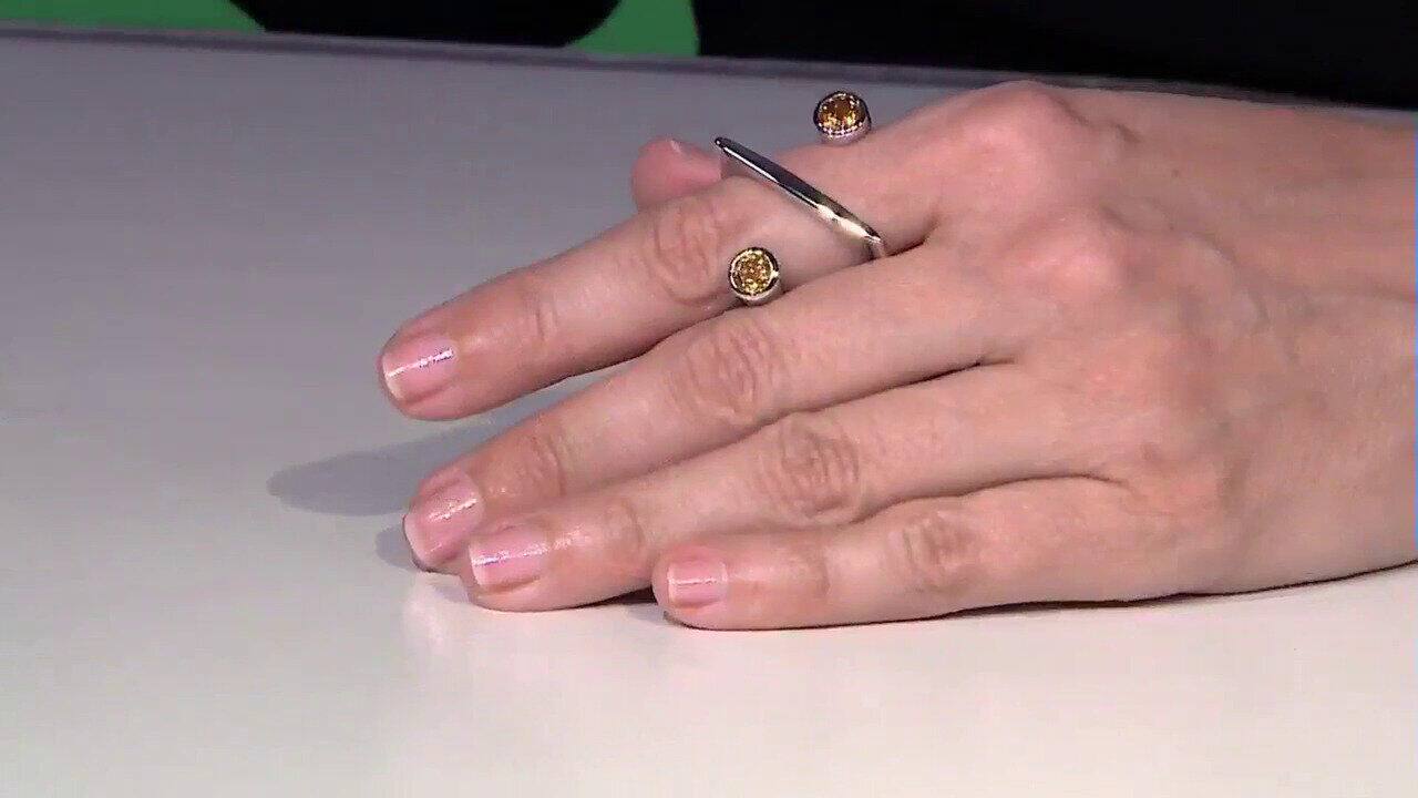 Video Zilveren ring met gele berillstenen (de Melo)