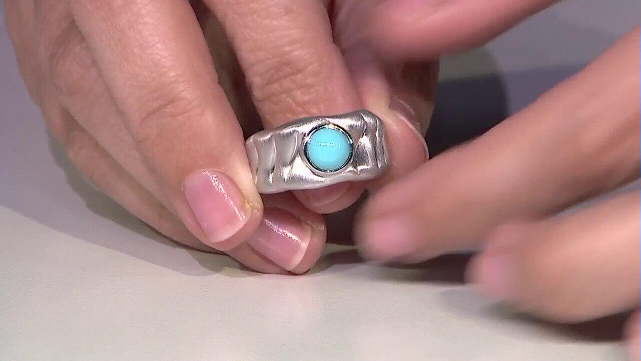 Video Zilveren ring met een Sleeping Beauty Turkoois (de Melo)