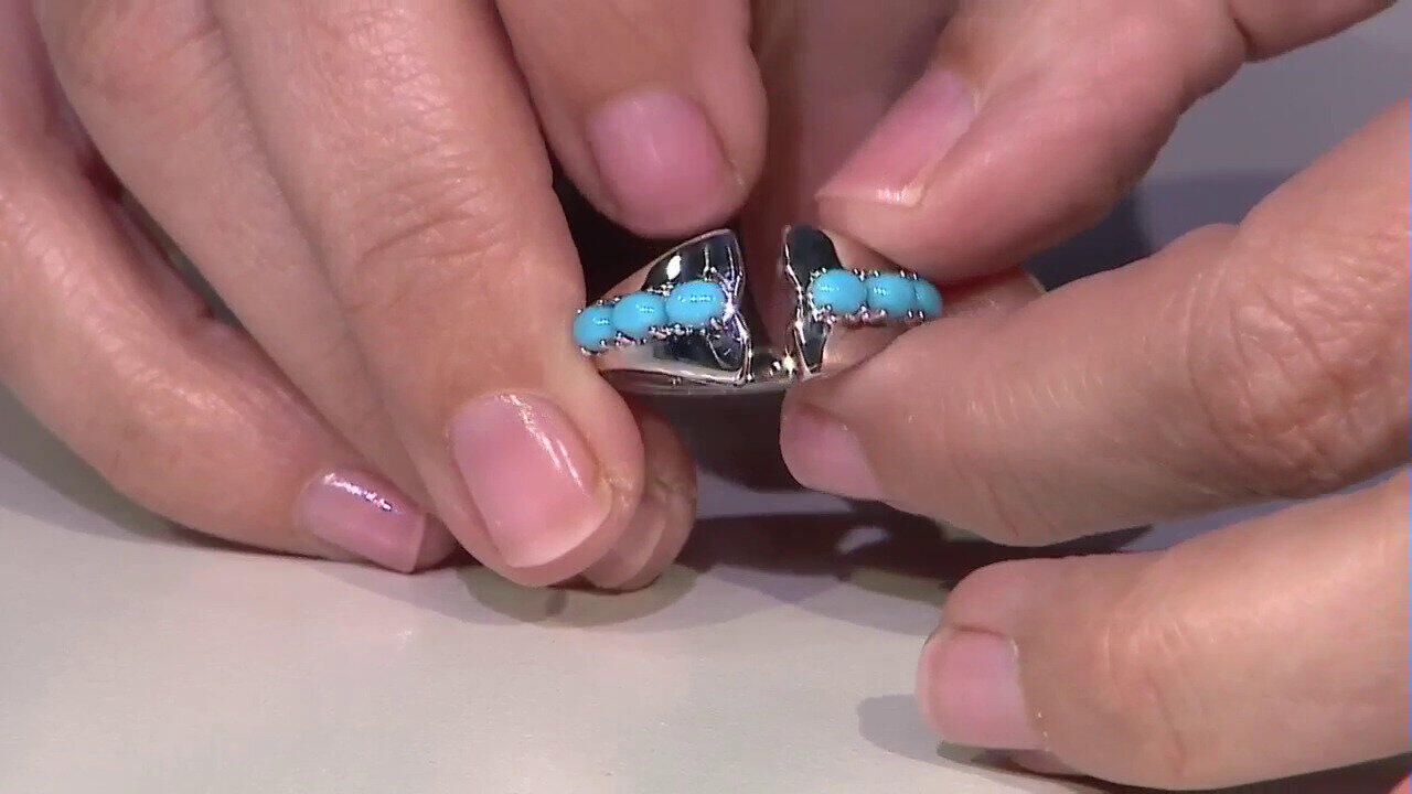 Video Anillo en plata con Turquesa bella durmiente (de Melo)