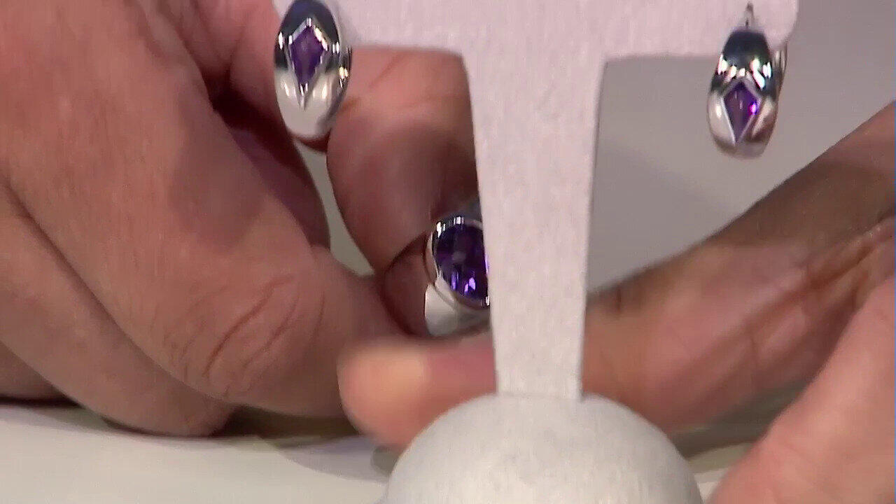 Video Sibirischer Amethyst-Silberohrringe (de Melo)