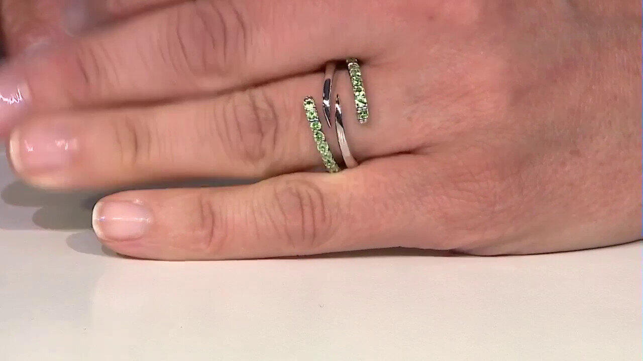 Video Zilveren ring met Tanzania Tsavorieten (de Melo)