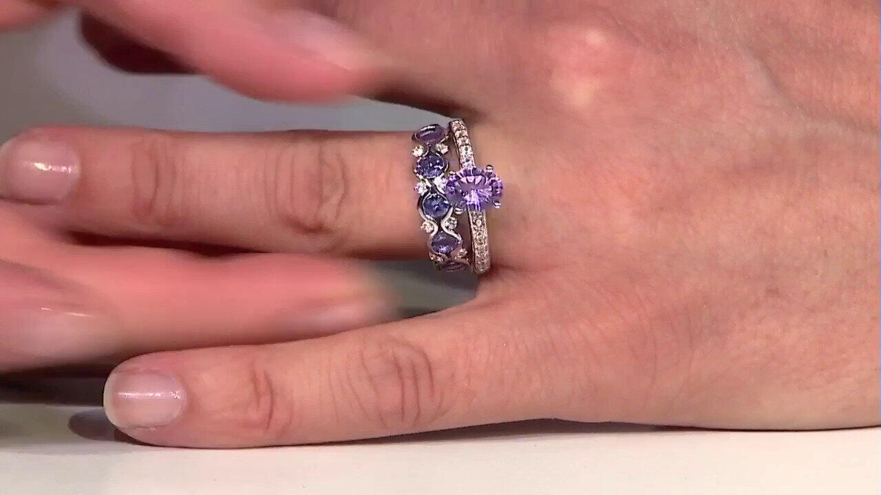 Video Zilveren ring met een amethist