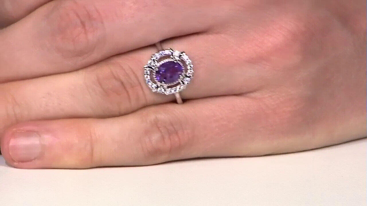 Video Zambian Amethyst Silver Ring