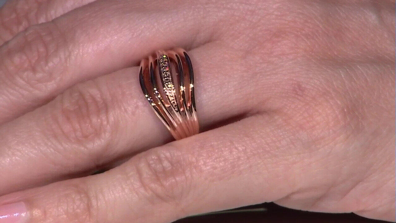 Video Anello in argento con Diamante Rose de France SI1 di Argyle (Annette)
