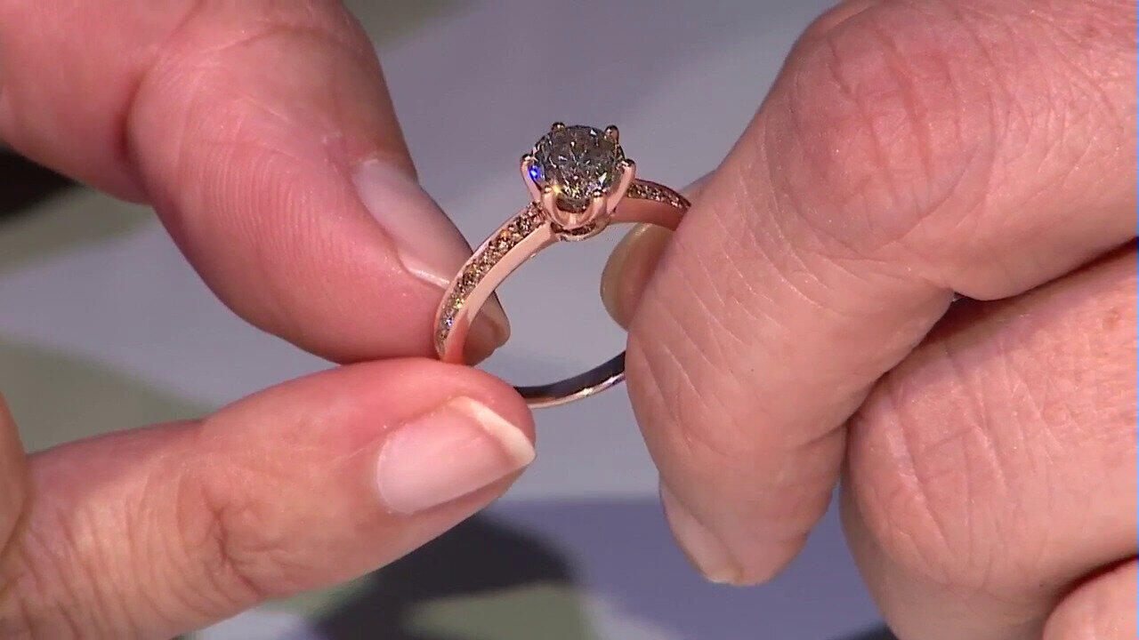 Video 18K VS1 Argyle Rose De France Diamond Gold Ring (Annette)