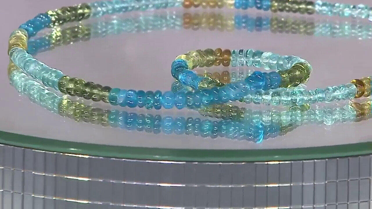 Video Collana in argento con Apatite Blu Neon
