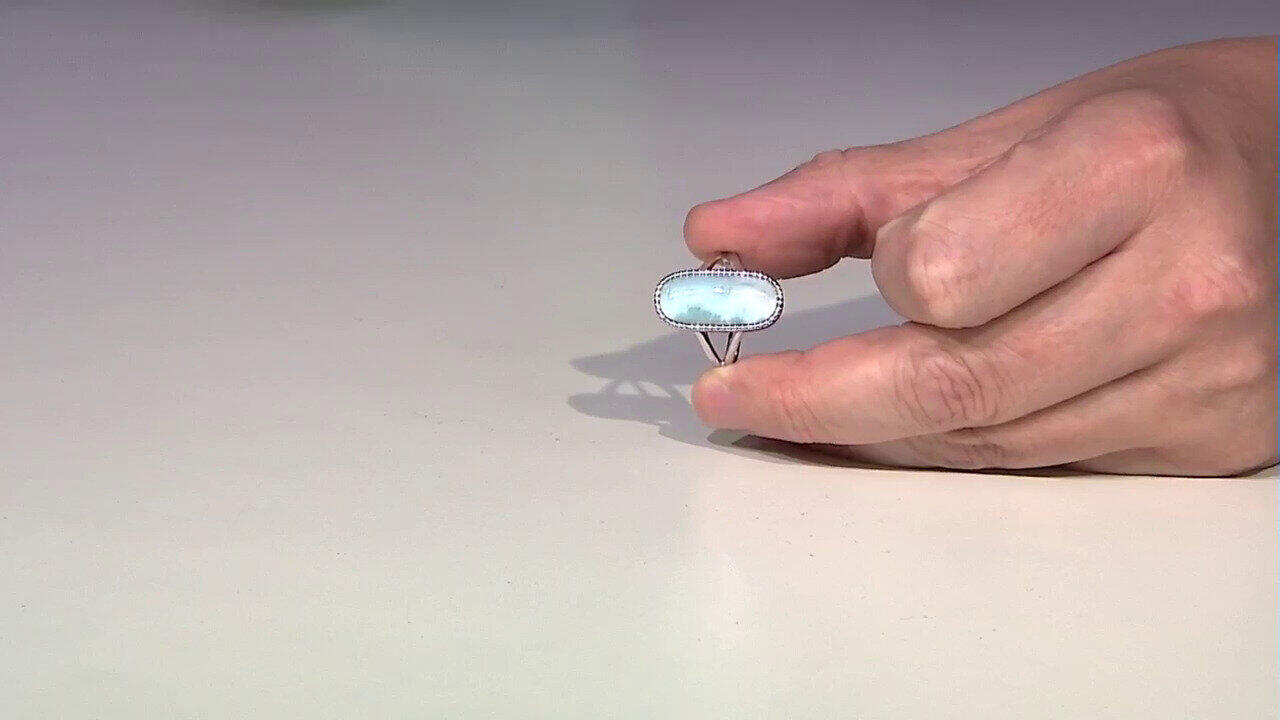Video Anello in argento con Larimar
