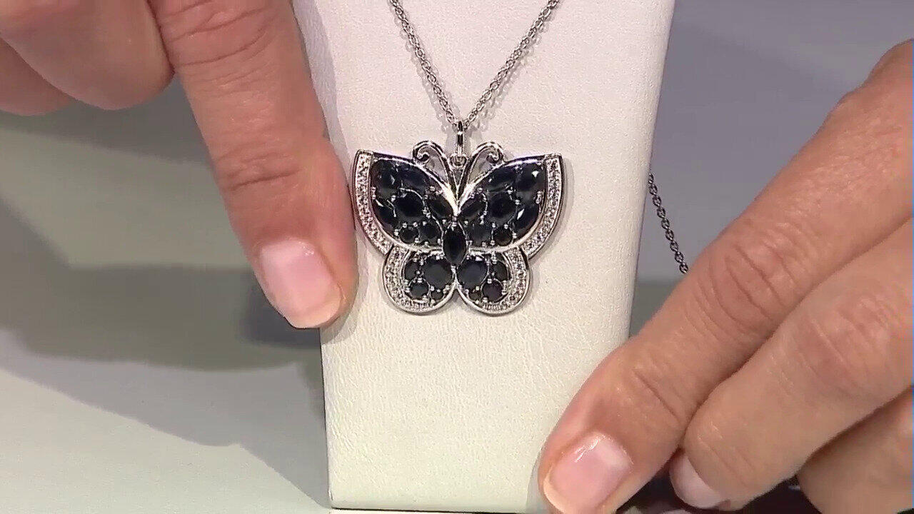 Video Black Sapphire Silver Necklace