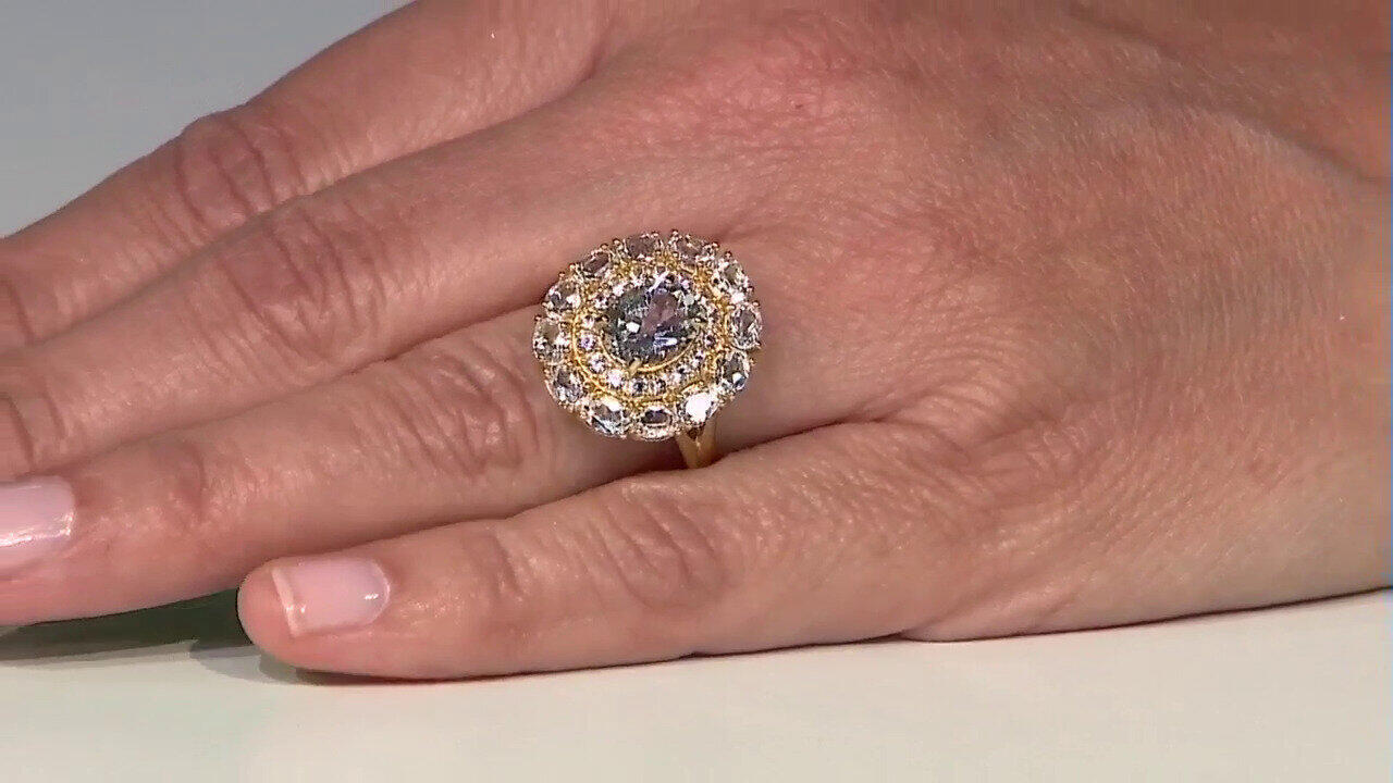 Video Zilveren ring met een witte topaas