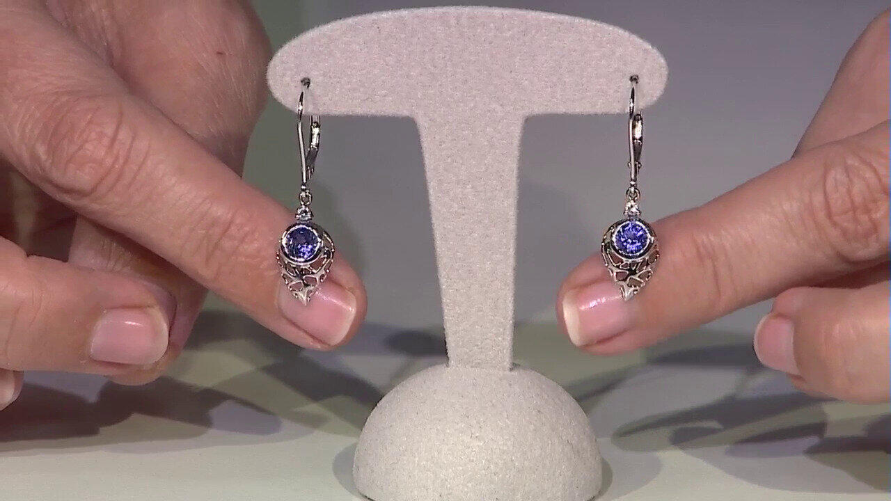 Video Boucles d'oreilles en or et Tanzanite AAA (Ornaments by de Melo)