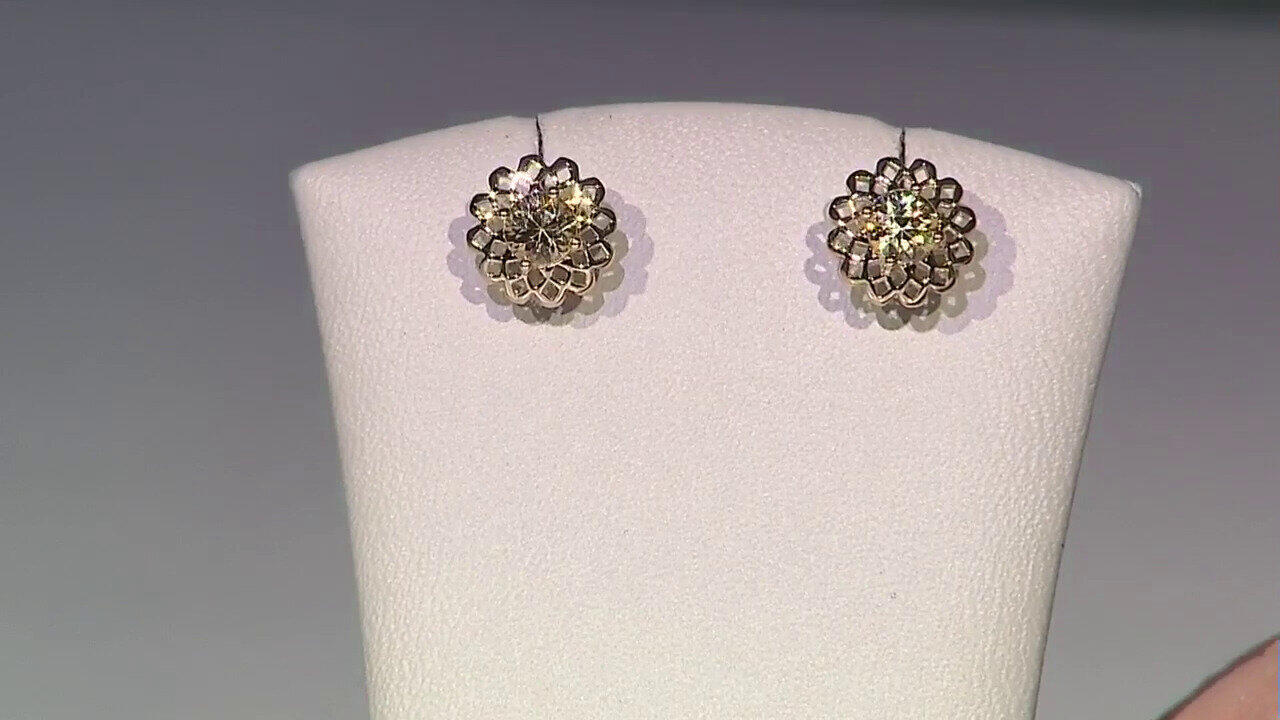 Video 9K Yellow Zircon Gold Earrings (Ornaments by de Melo)