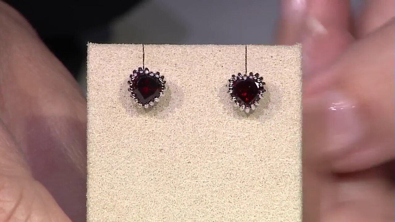 Video Garnet Silver Earrings