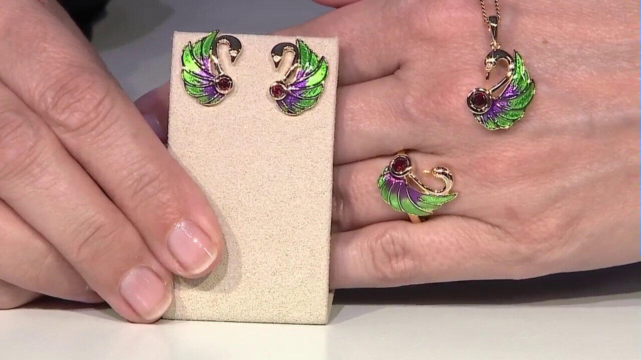 Video Zilveren ring met een rhodliet