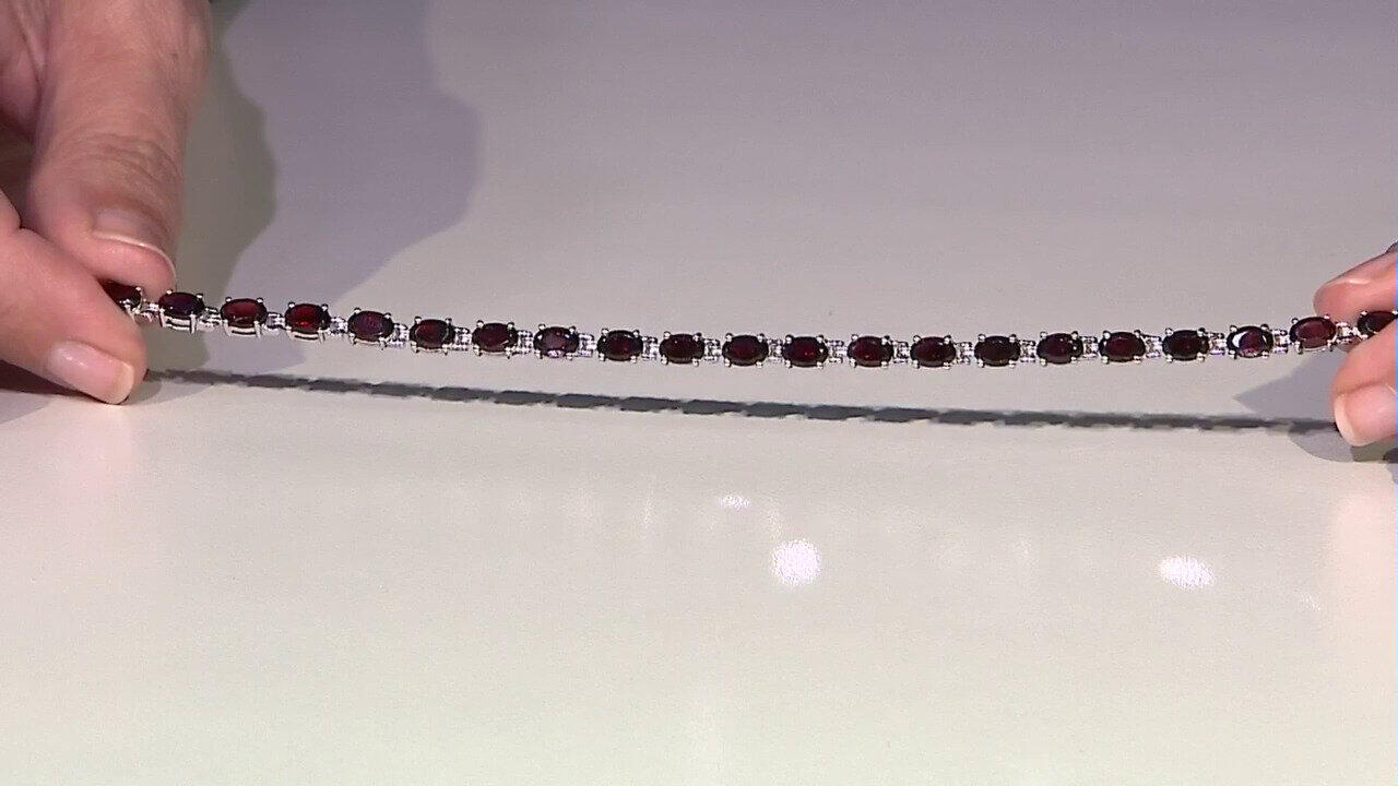 Video Bracelet en argent et Grenat du Mozambique