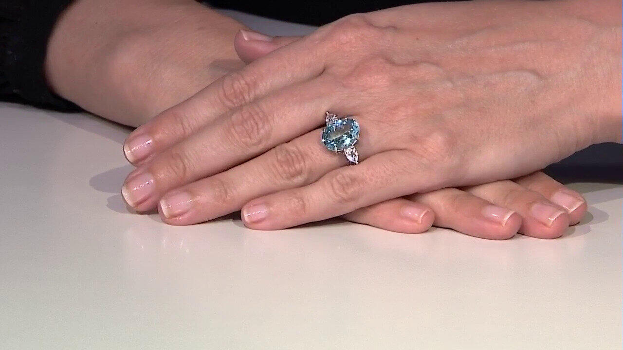Video Sky Blue Topaz Silver Ring