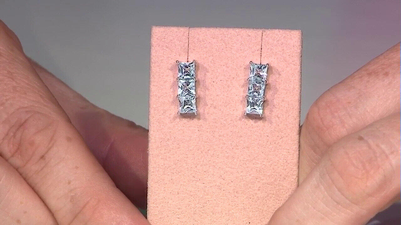 Video Sky Blue Topaz Silver Earrings