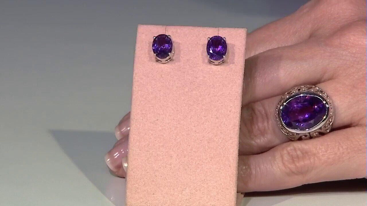 Video Siberian Amethyst Silver Earrings