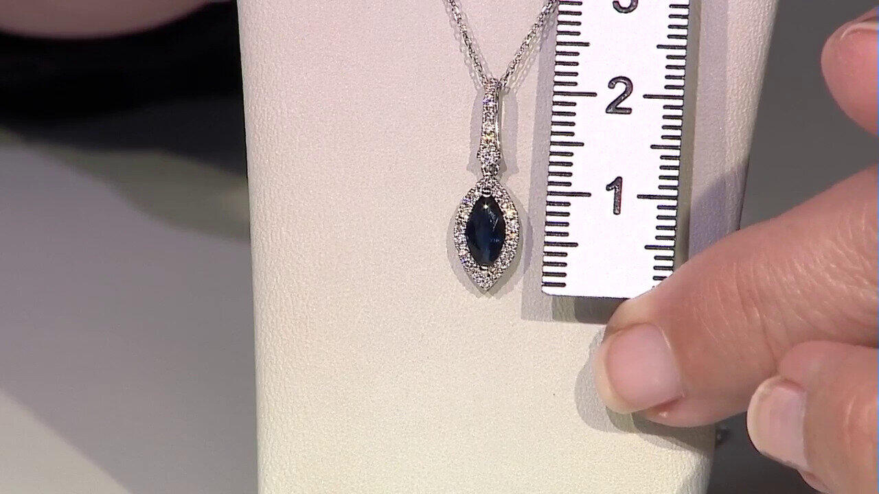 Video 10K Ceylon Blue Sapphire Gold Necklace