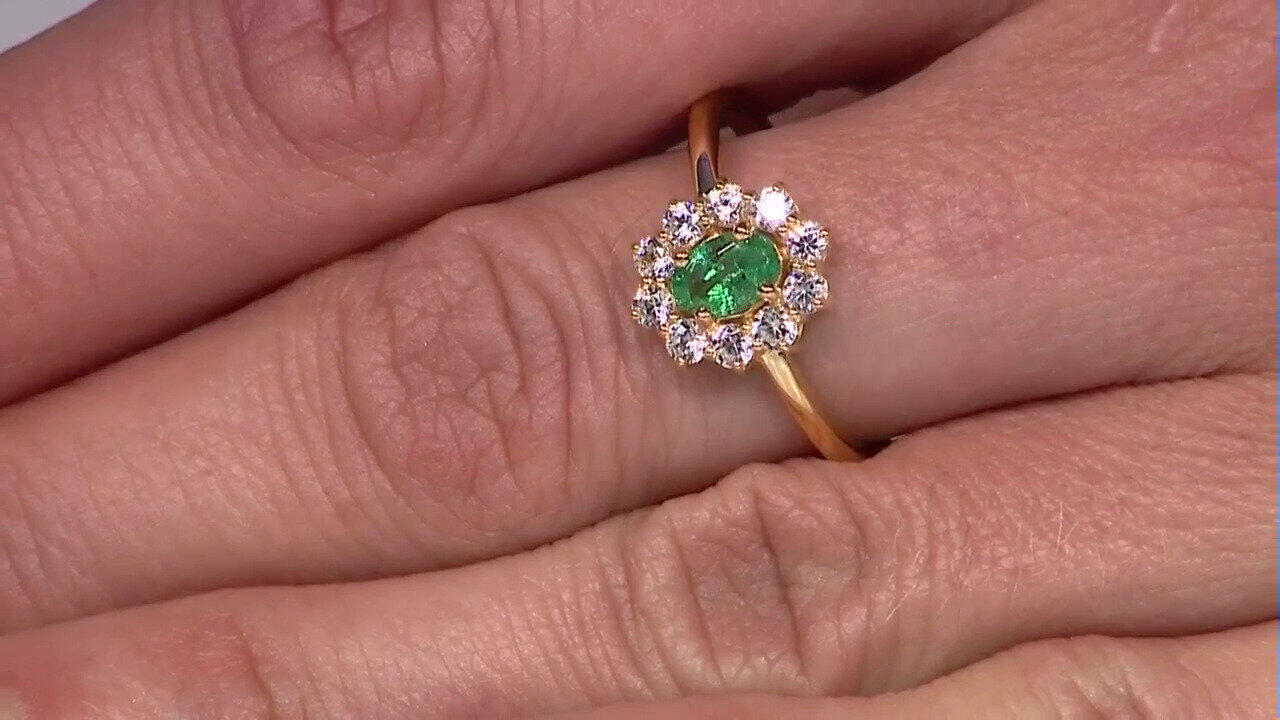 Video Zilveren ring met een Zambia-smaragd
