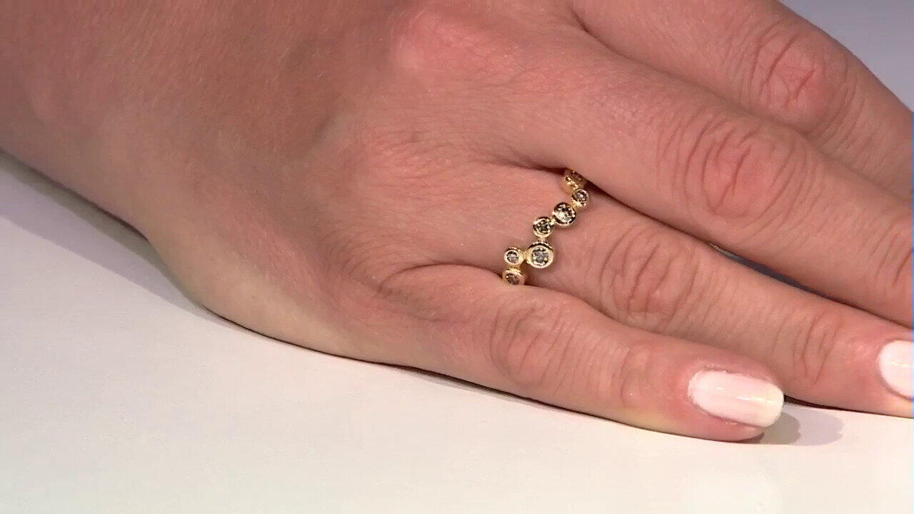 Video Anello in argento con Diamante Champagne I2