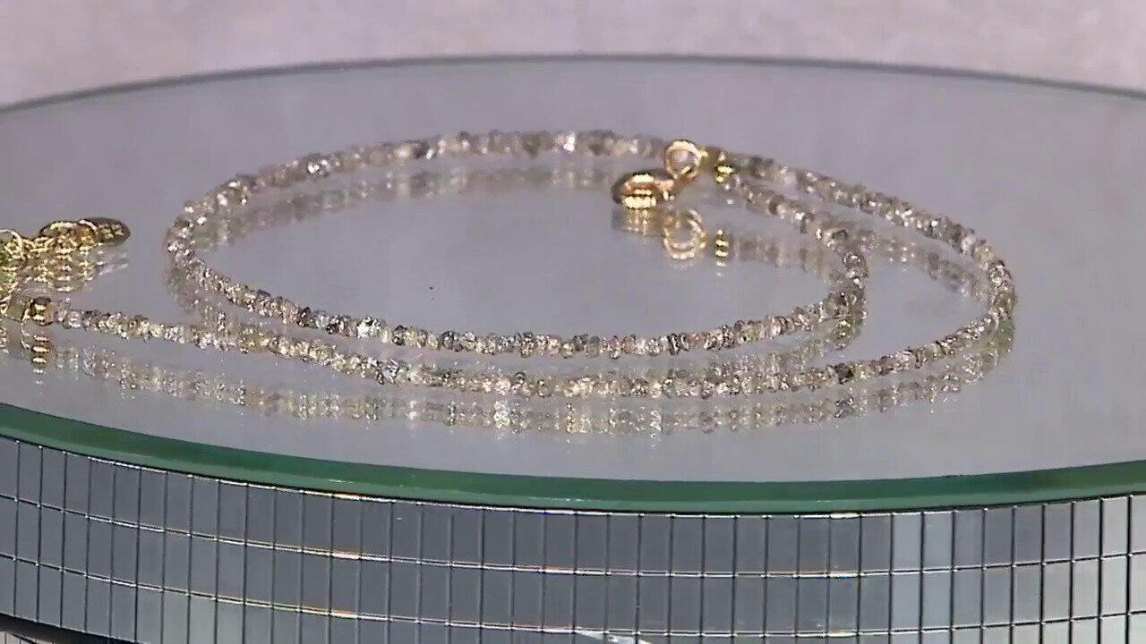 Video Zilveren halsketting met Champagne Diamanten