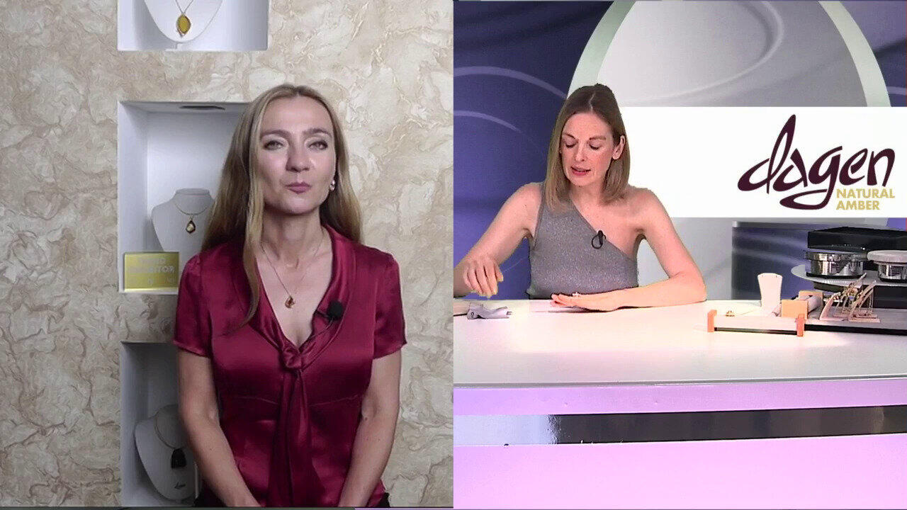 Video Baltischer Sunrise-Bernstein-Silberring (dagen)