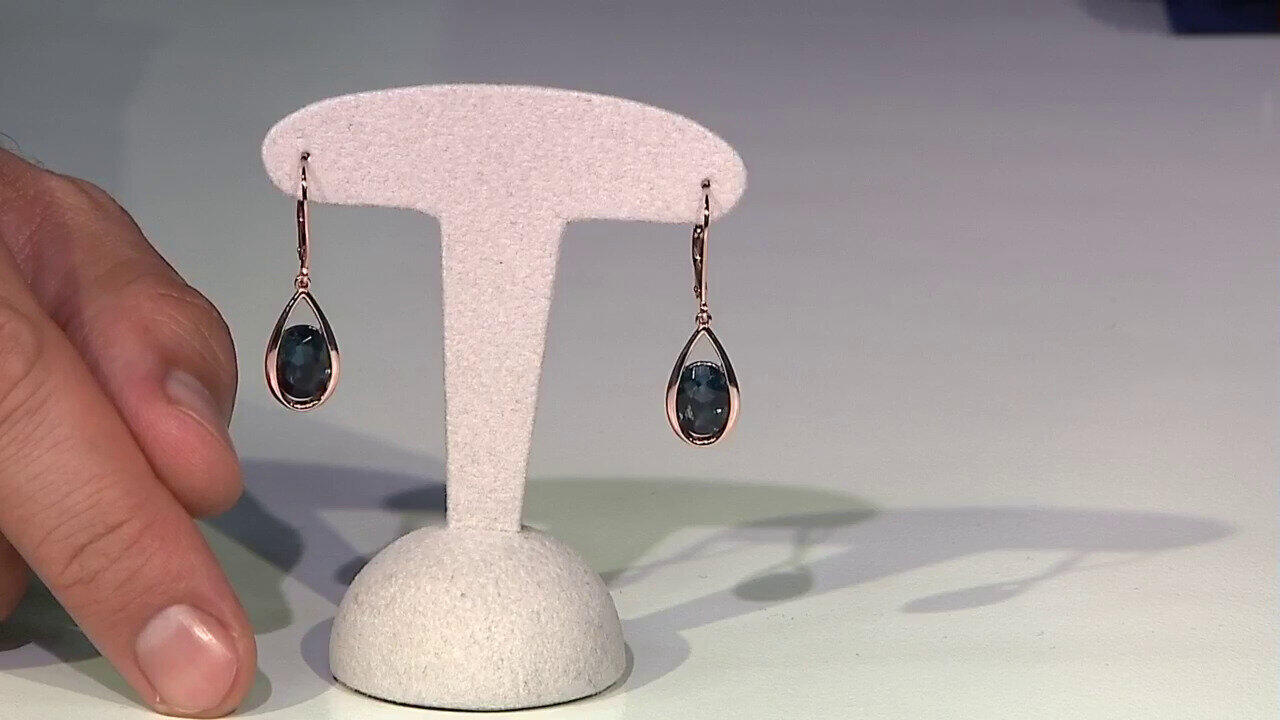 Video Orecchini in oro con Topazio Blu Londra