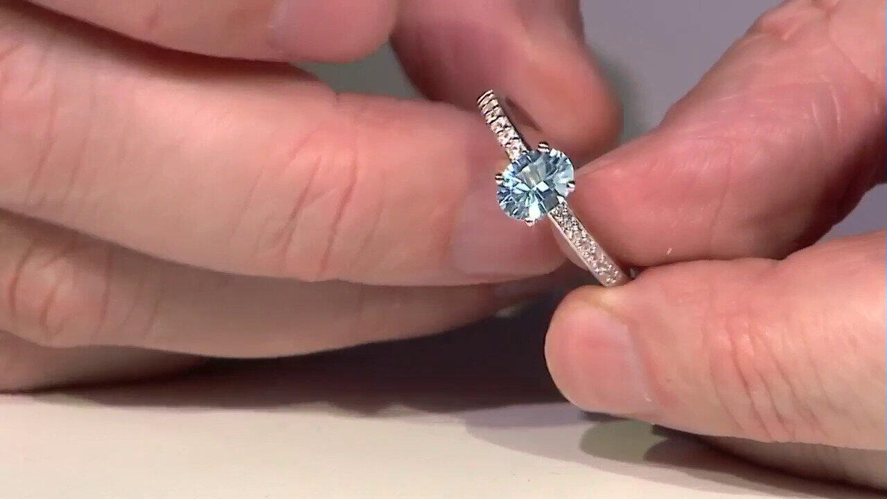Video Sky Blue Topaz Silver Ring
