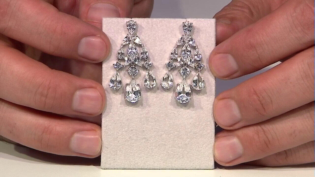 Video Pendientes en plata con Topacio blanco