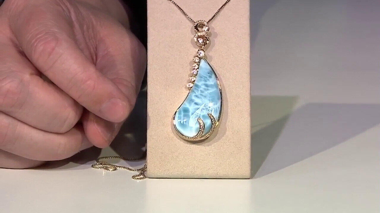 Video 9K Larimar Gold Pendant
