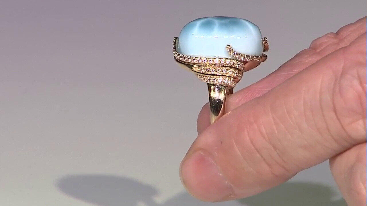 Video Anello in oro con Larimar