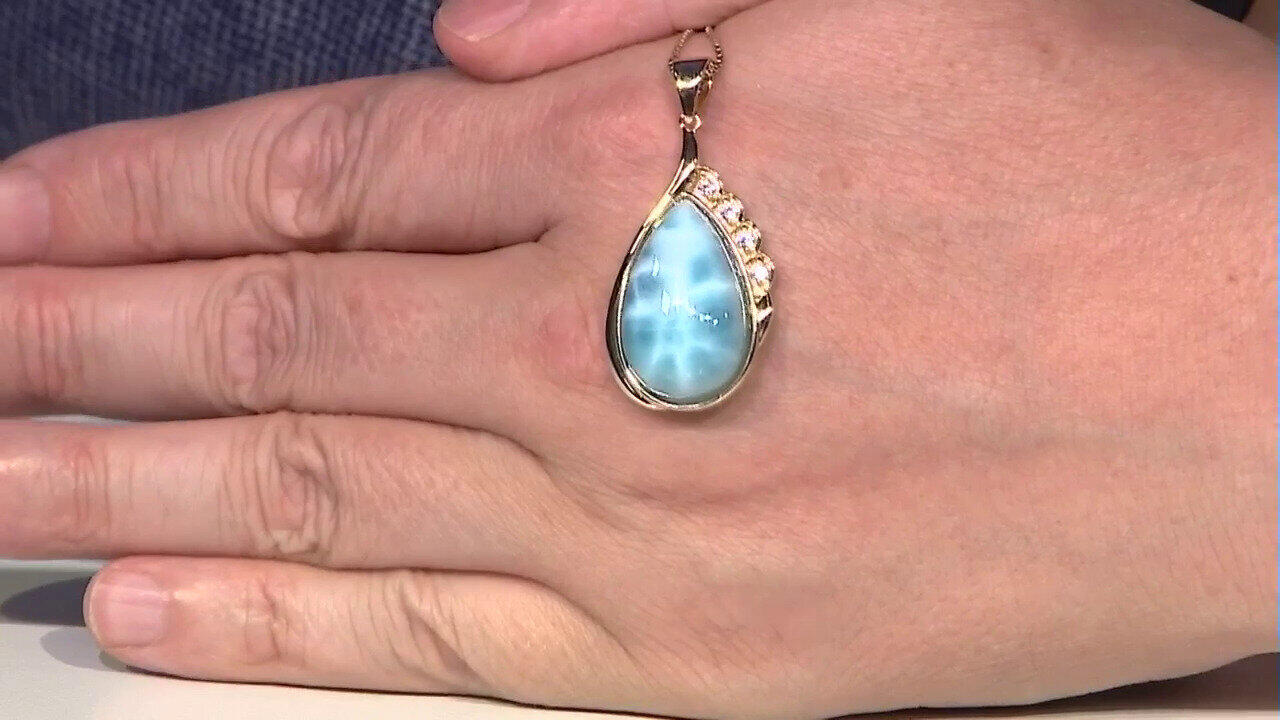Video 9K Larimar Gold Pendant