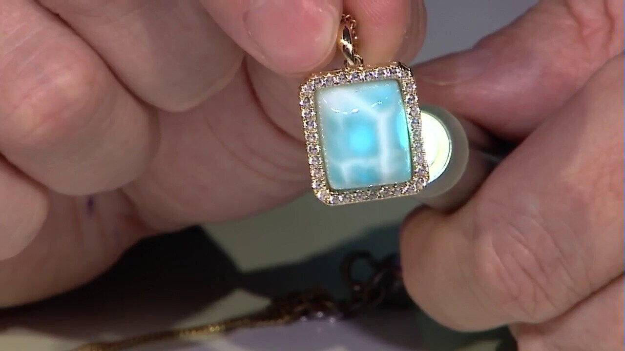 Video Ciondolo in oro con Larimar