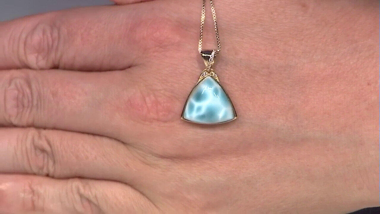 Video Pendentif en or et Larimar