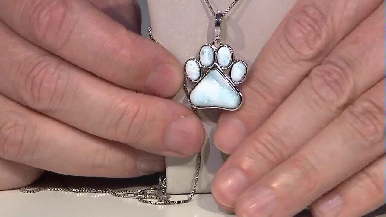 Video Pendentif en argent et Larimar