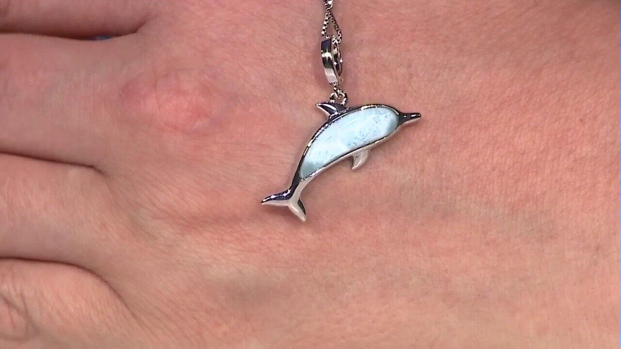 Video Pendentif en argent et Larimar